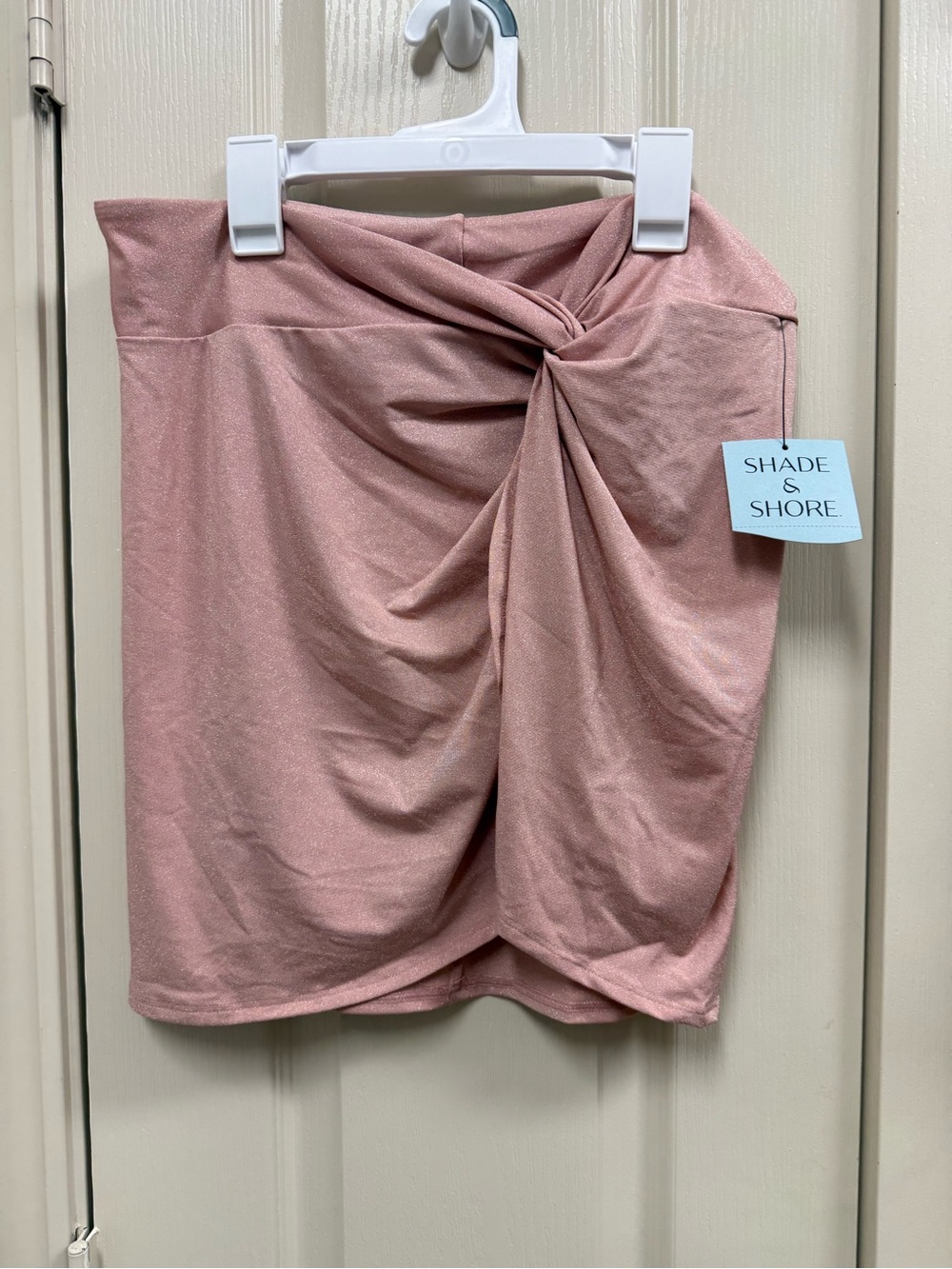 Shade & Shore Pink Twist-Front Women's Skirt